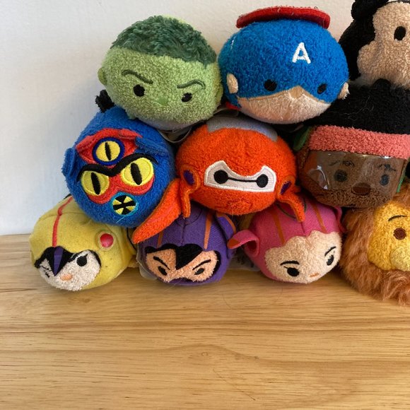 Disney Tsum Tsum Mini 3” Plush Lot Of 17 Marvel Big Hero 6 Mufasa Hulk Mickey - Picture 2 of 4